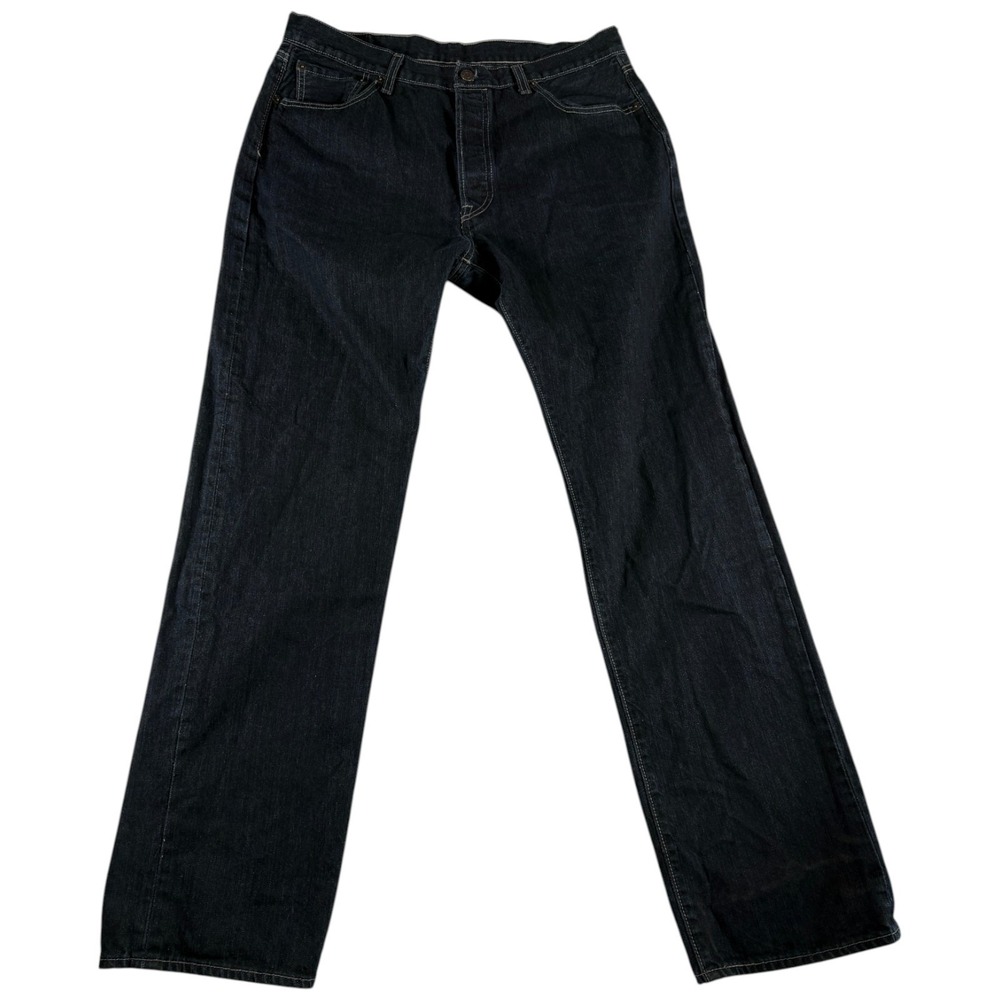 Levi's 501 Original Jeans Mens 36x34 Blue Denim‎ Mid Rise Dark Wash Straight Leg
